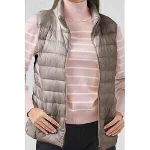 89th + Madison Quilted Down Vest Khaki Women’s L NWT